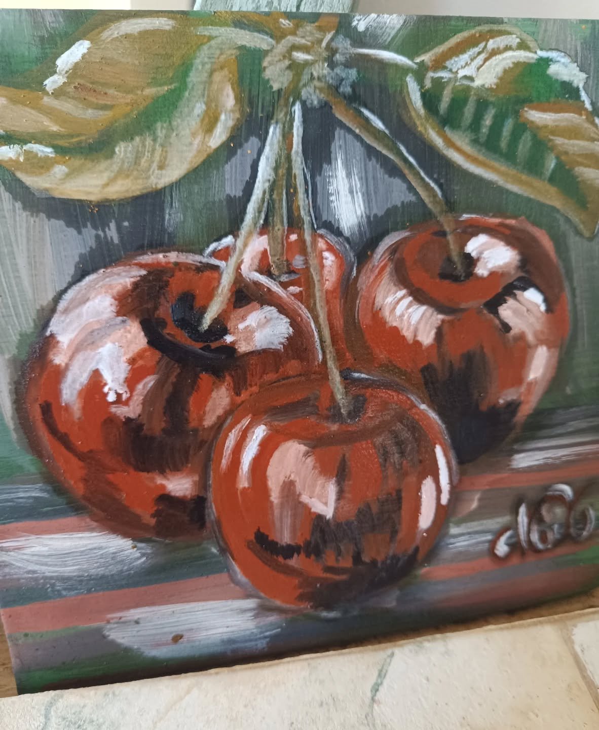 Tableau peint sur bois