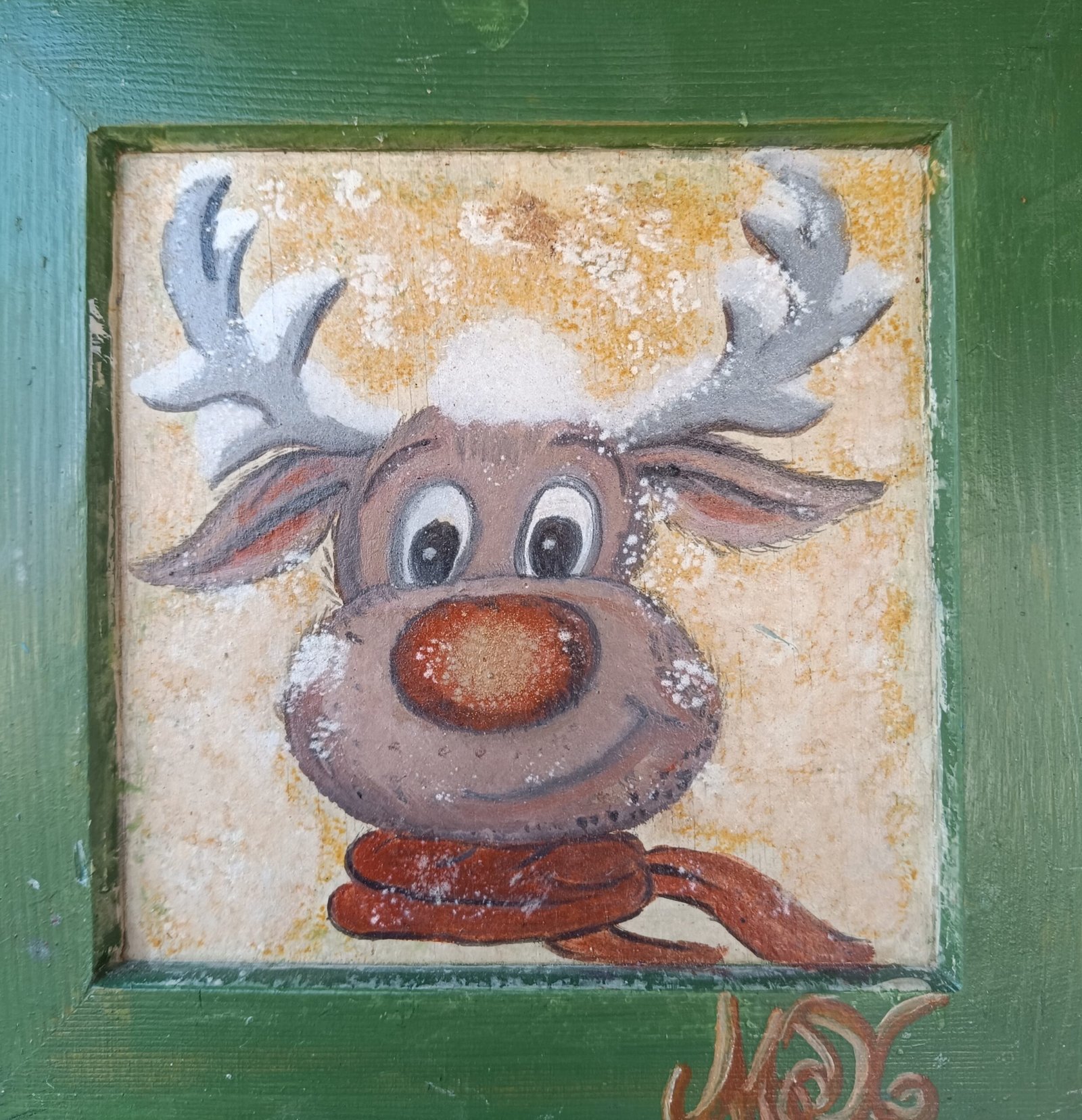 Tableau peint sur bois