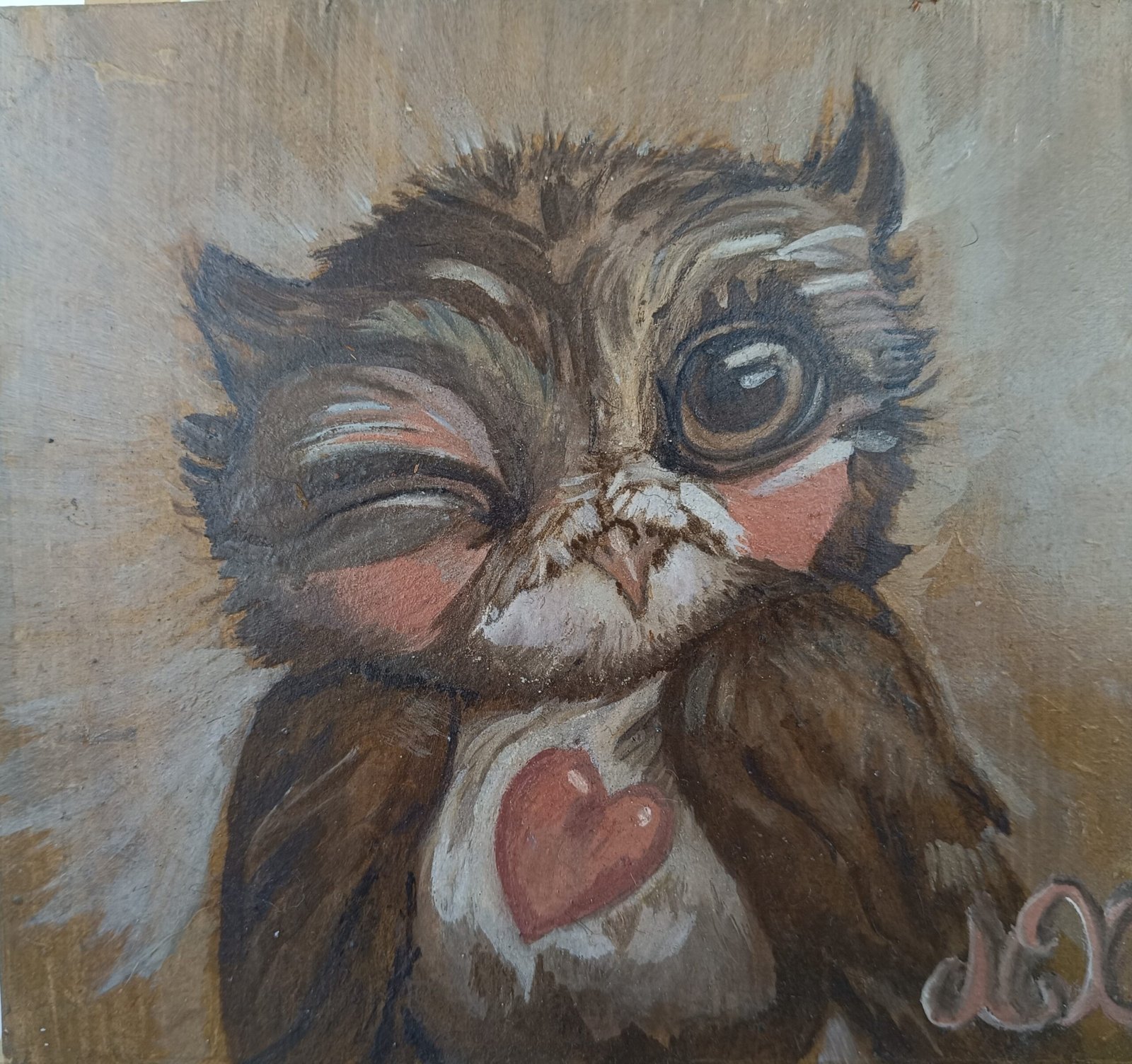 Tableau peint sur bois