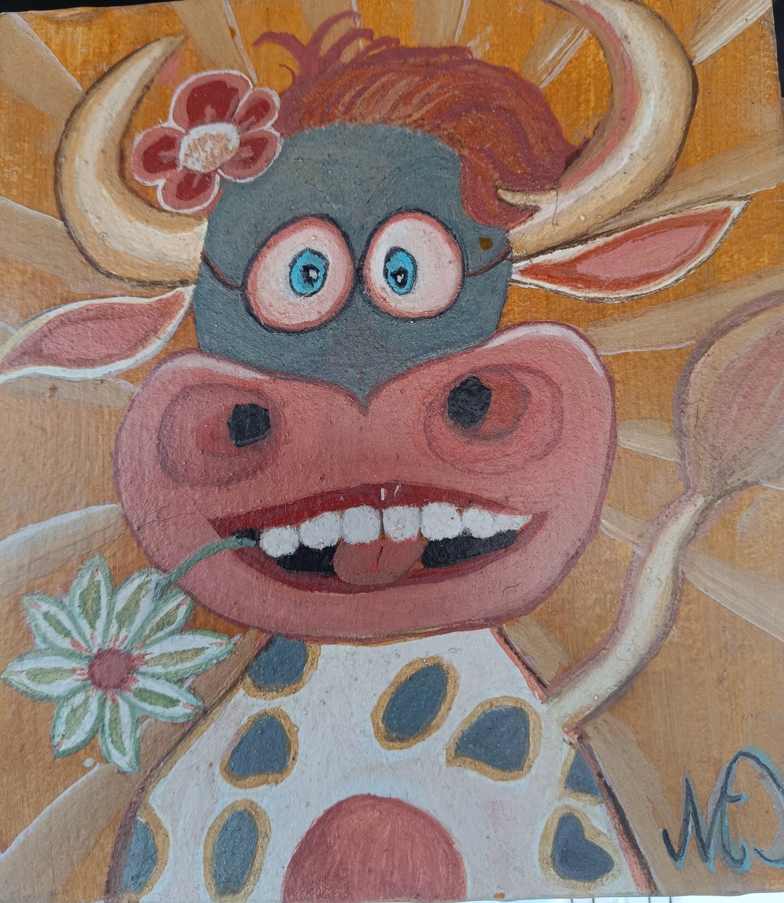 Tableau peint sur bois