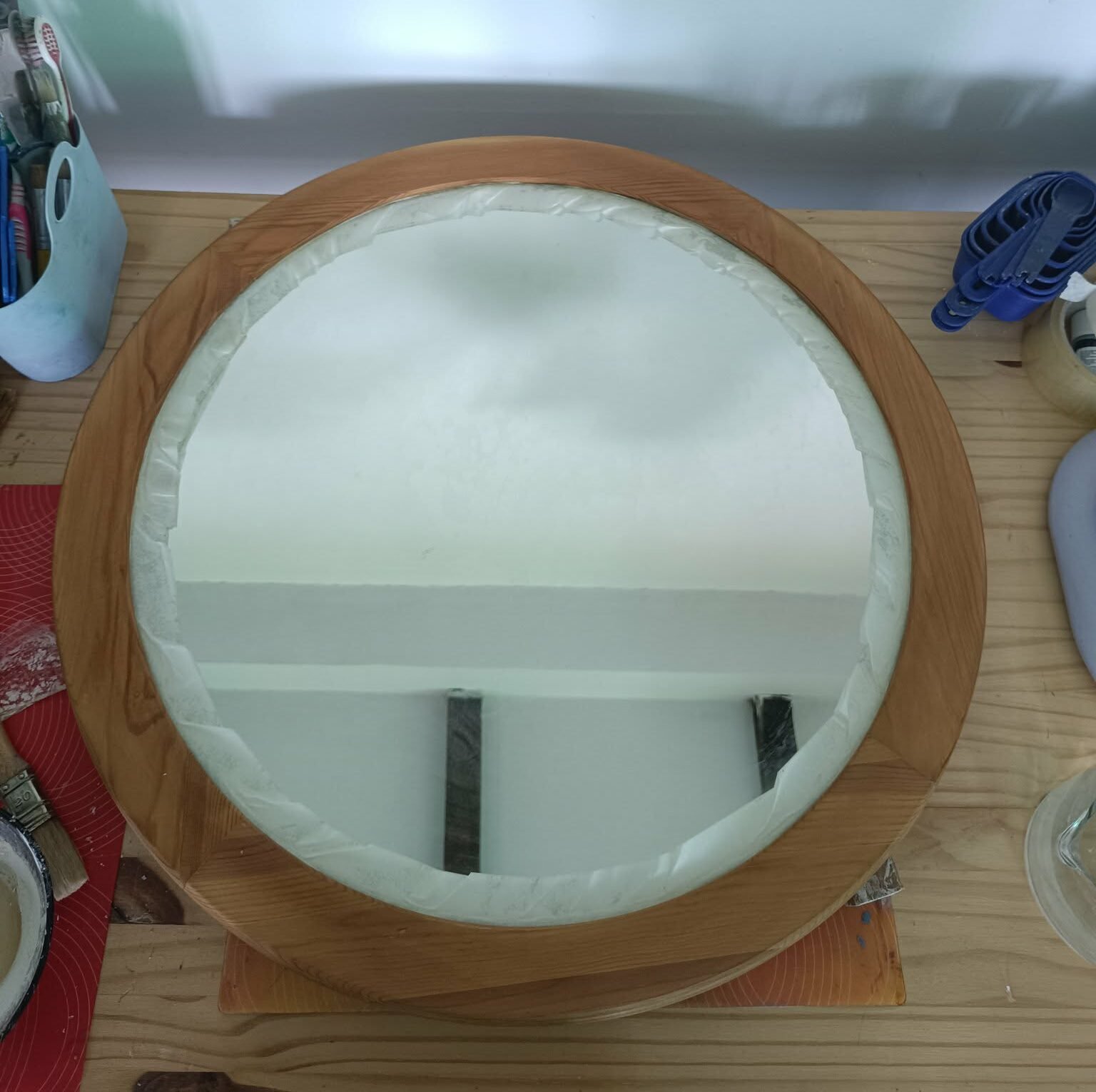 Miroir en pin avant relooking